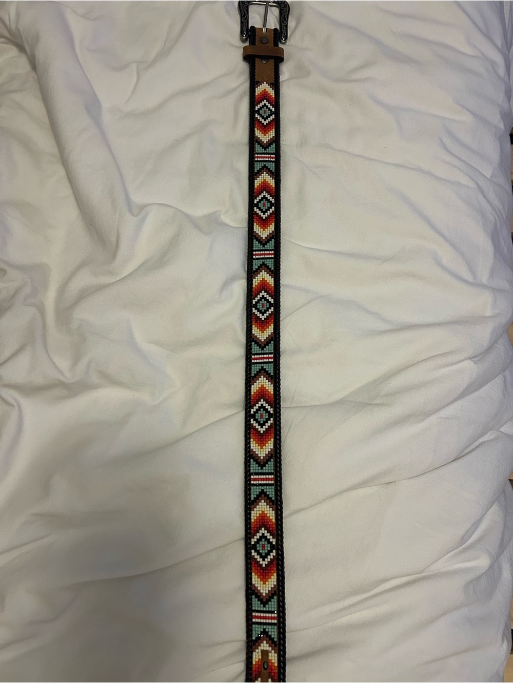 Beaded Aztec Pattern Women's Belt